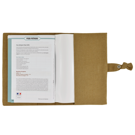 protège carnet de santé en lin personnalisé - idée cadeau de naissance personnalisée