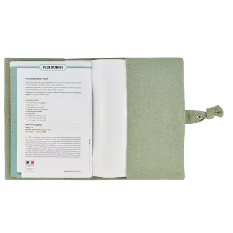personalized linen health booklet cover - personalized birth gift idea