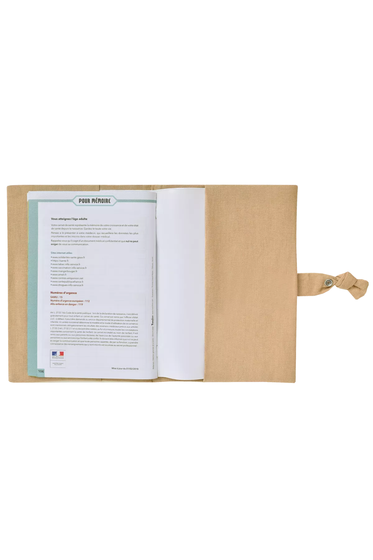 protège carnet de santé en lin personnalisé - idée cadeau de naissance personnalisée