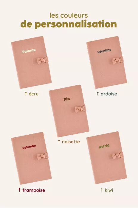 protège carnet de santé en lin personnalisé - idée cadeau de naissance personnalisée