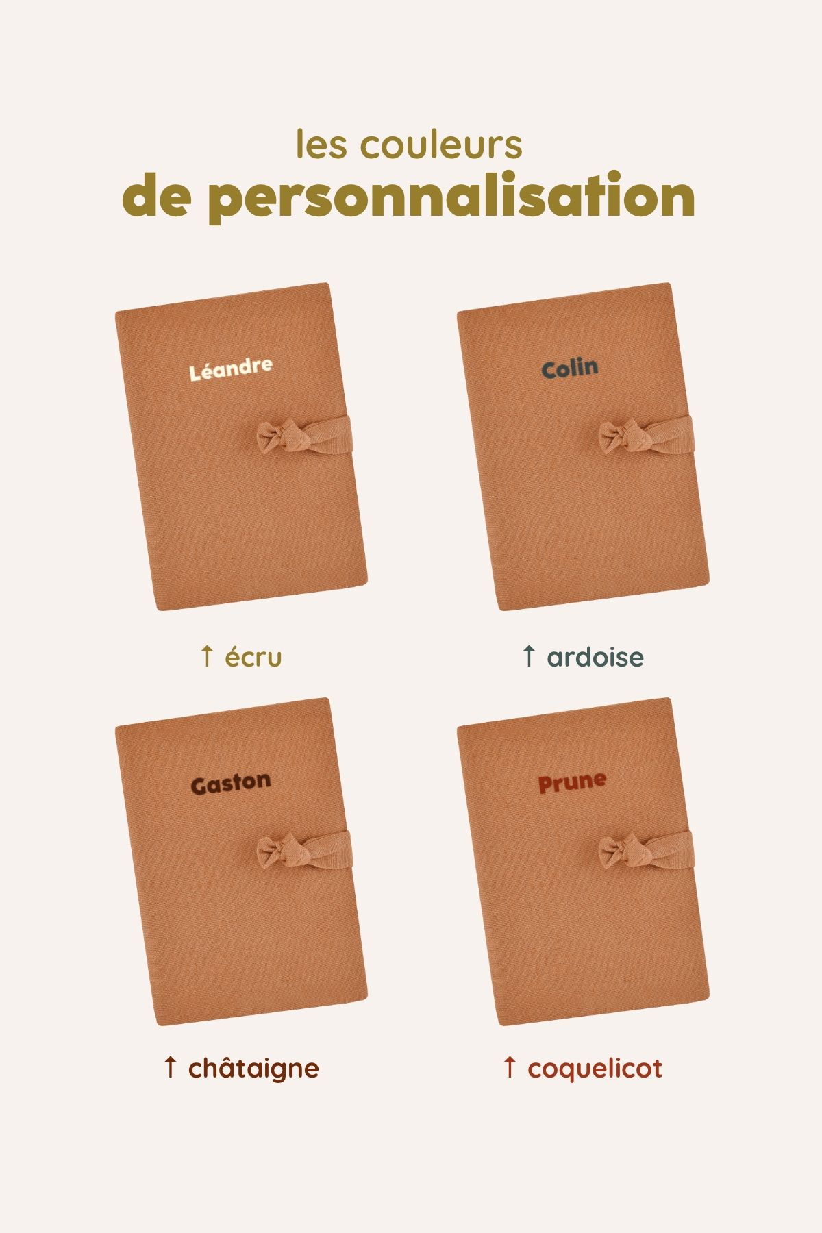 protège carnet de santé en lin personnalisé - idée cadeau de naissance personnalisée