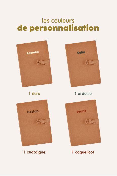 protector de libreta de salud de lino personalizado - idea de regalo de nacimiento personalizado