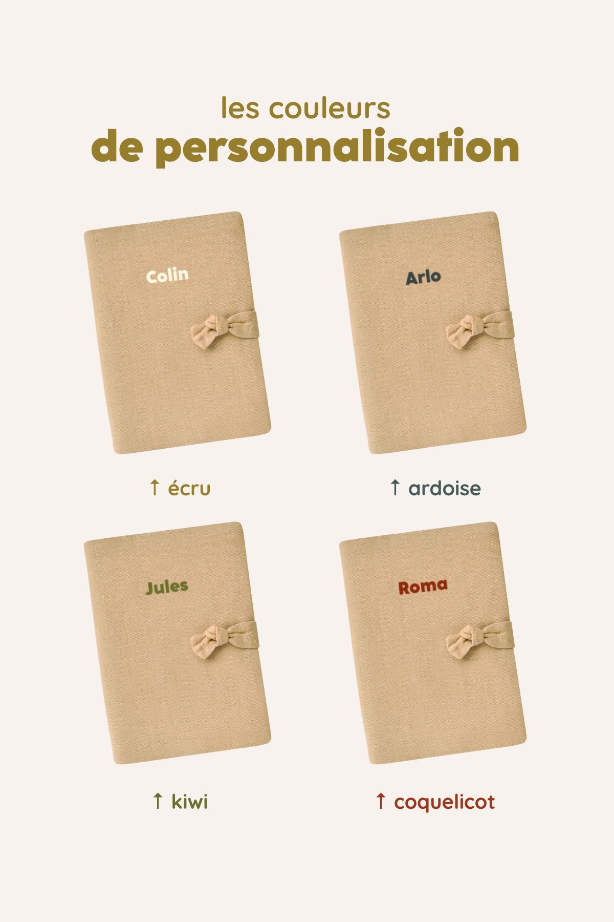protège carnet de santé en lin personnalisé - idée cadeau de naissance personnalisée