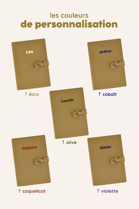 protège carnet de santé en lin personnalisé - idée cadeau de naissance personnalisée