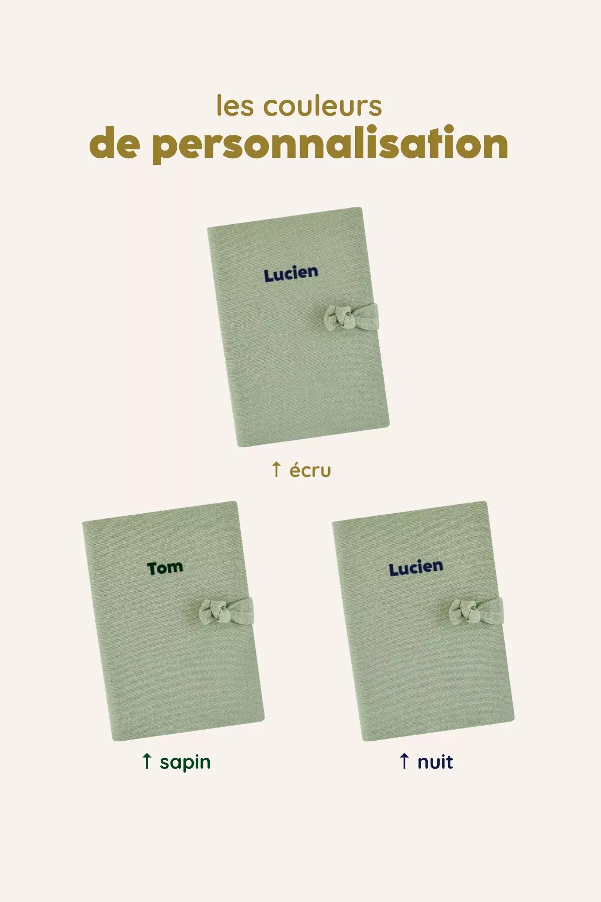 protège carnet de santé en lin personnalisé - idée cadeau de naissance personnalisée