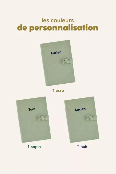 protège carnet de santé en lin personnalisé - idée cadeau de naissance personnalisée