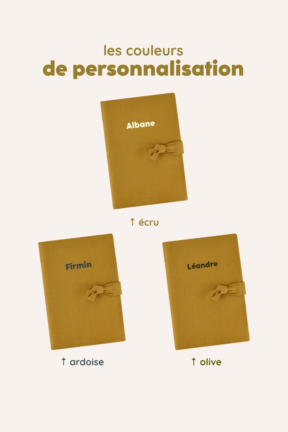 protège carnet de santé en lin personnalisé - idée cadeau de naissance personnalisée