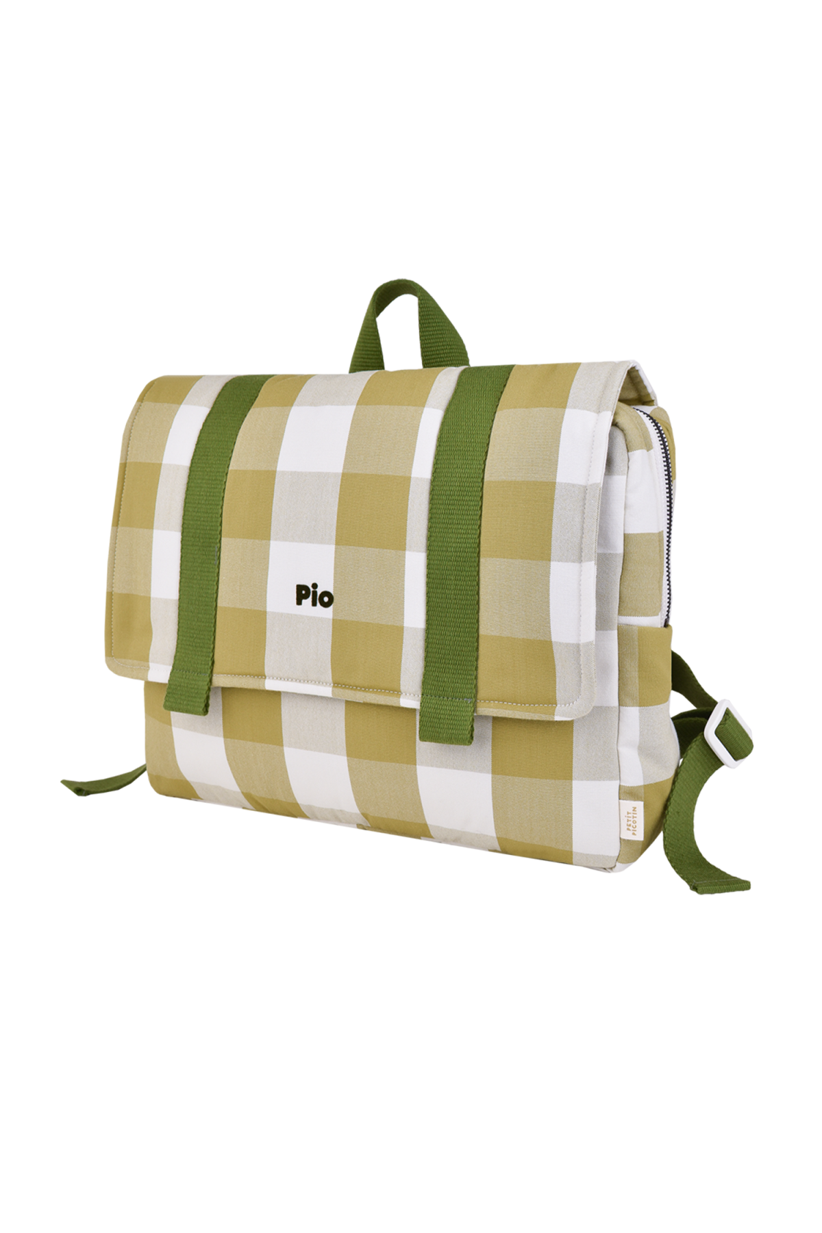 cartable maternelle enfant en coton à carreaux et personnalisable