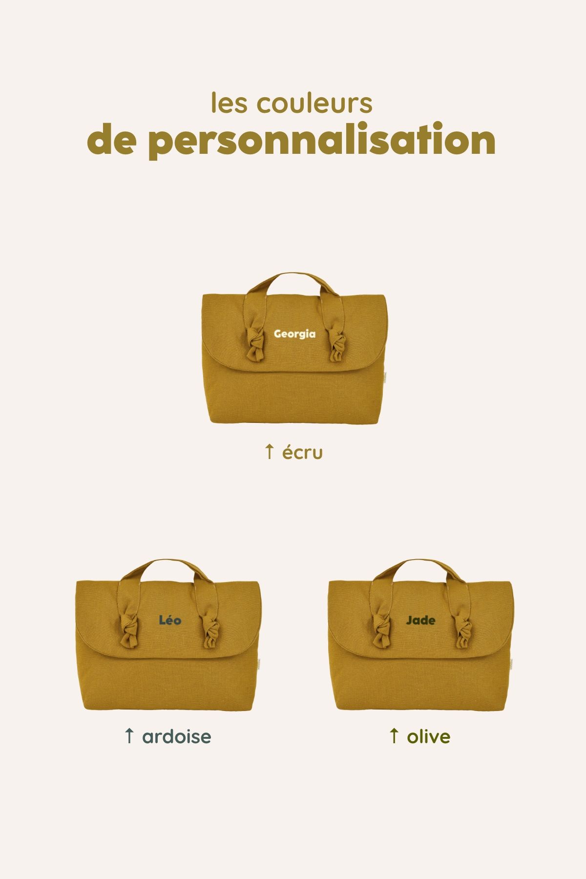 neceser en lino para bebé personalizable