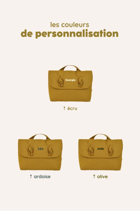 personalized linen toiletry bag for baby