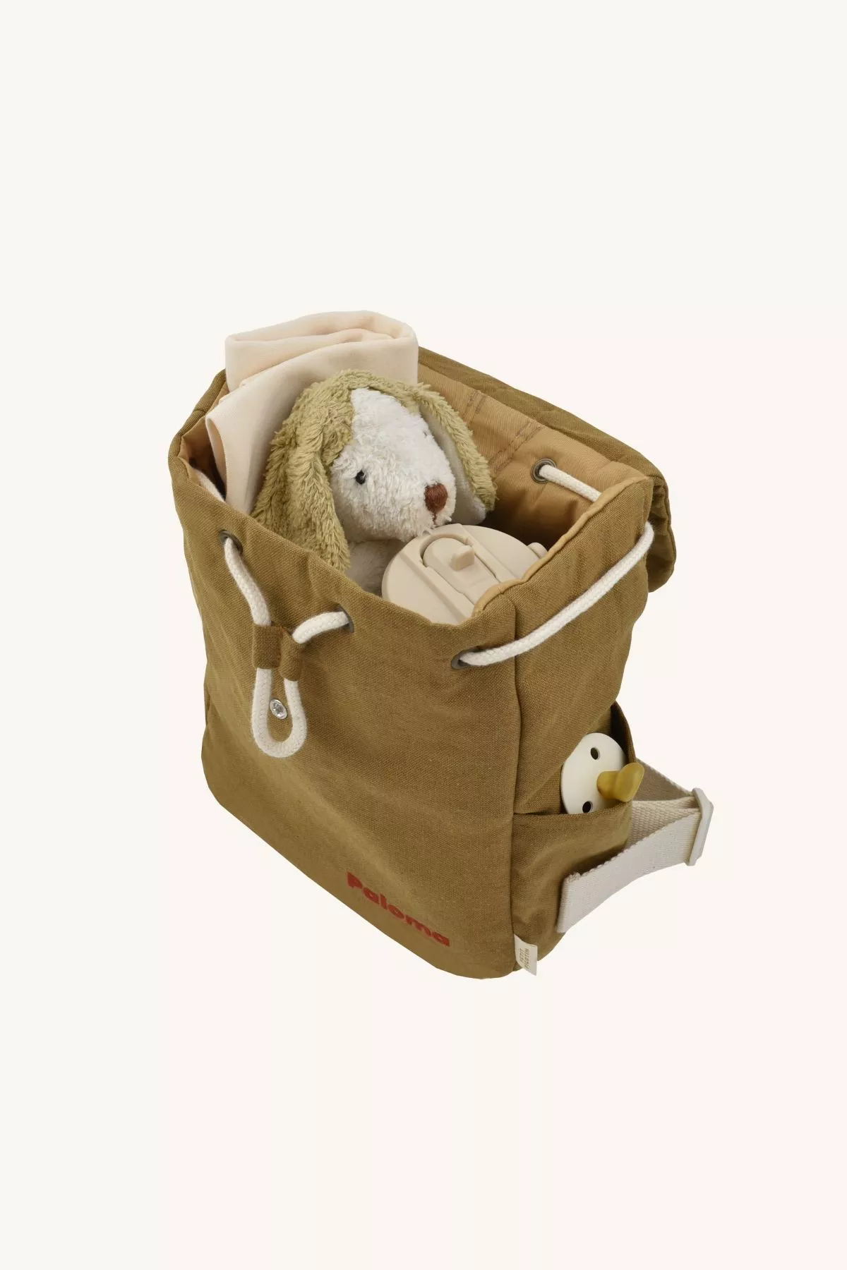 mochila para bebé en lino personalizable con asas ajustables