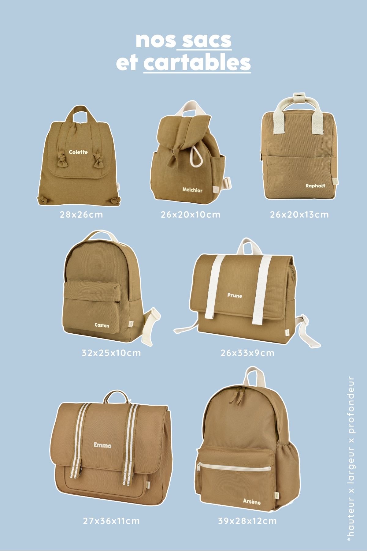 sacs à dos petit picotin personnalisables