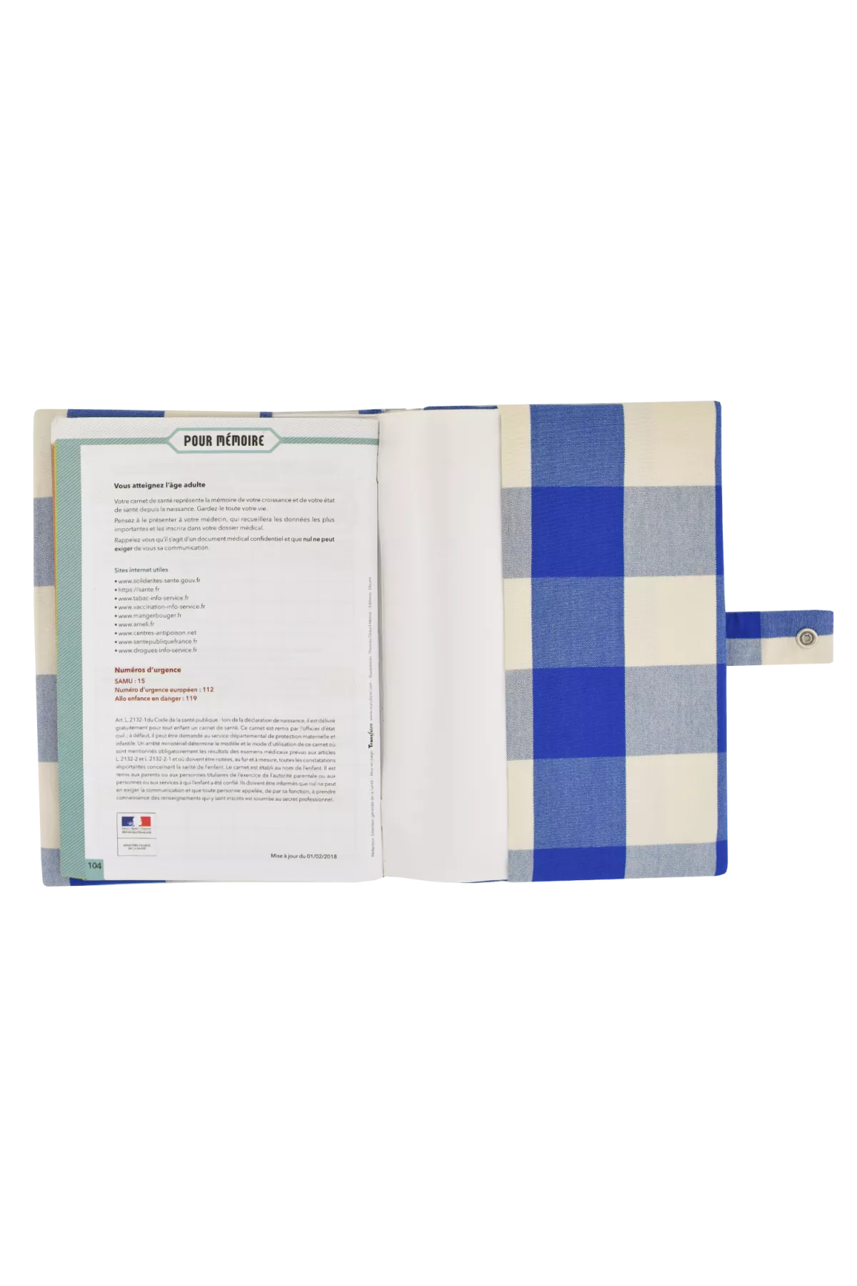 protector de cartilla de salud a cuadros para bebé personalizable