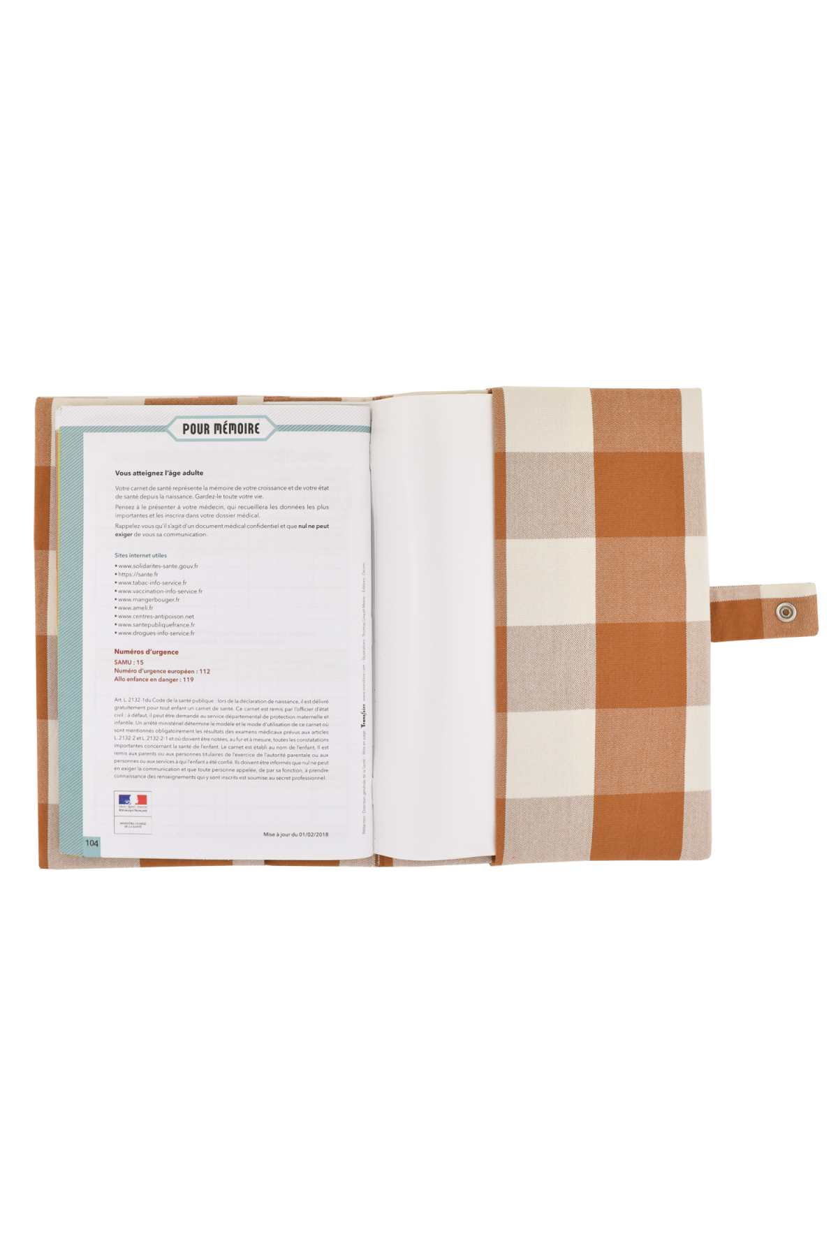 personalizable checkered baby health record book cover