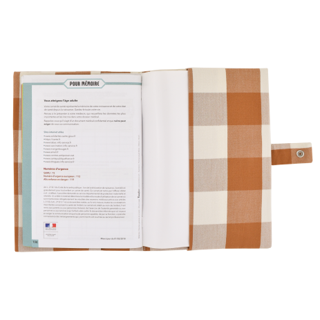 personalizable checkered baby health record book cover