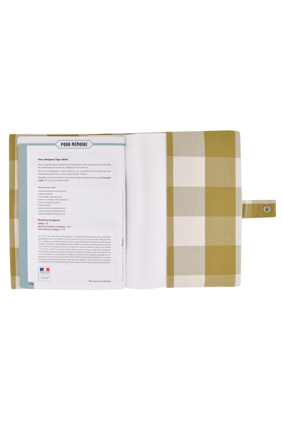 personalizable checkered baby health record book cover