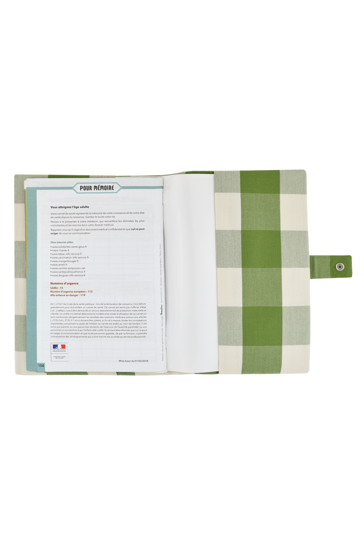 personalizable checkered baby health record book cover