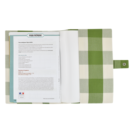 personalizable checkered baby health record book cover