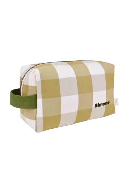 neceser de algodón a cuadros personalizable