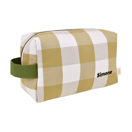 neceser de algodón a cuadros personalizable