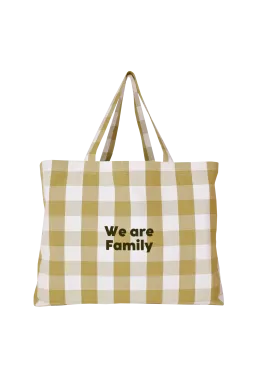 gran bolsa de tela personalizable a cuadros