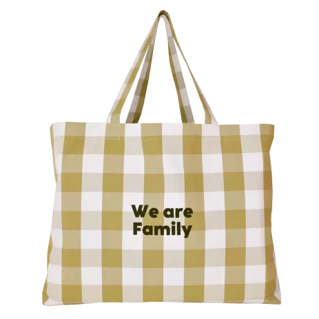 large customizable checkered tote bag