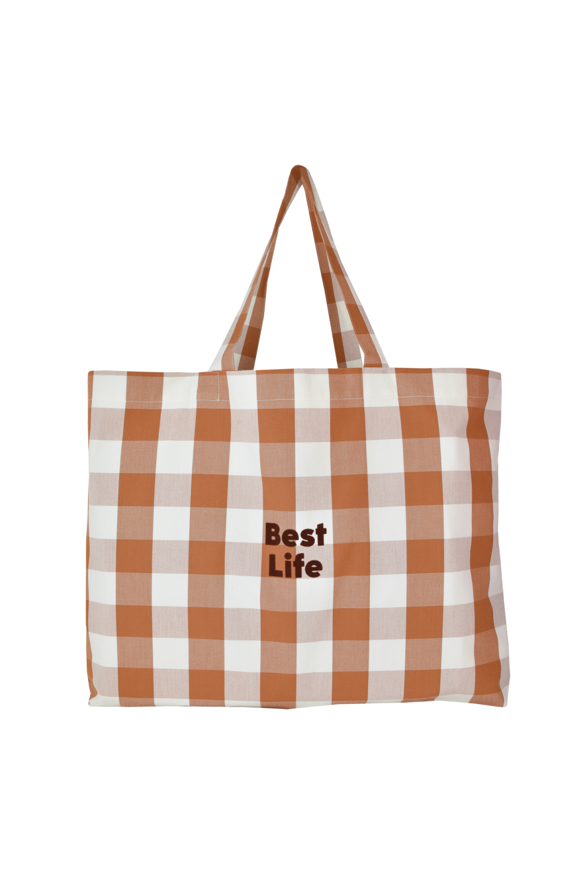 large personalized checkered tote bag
