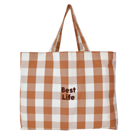 gran bolsa de tela personalizable a cuadros