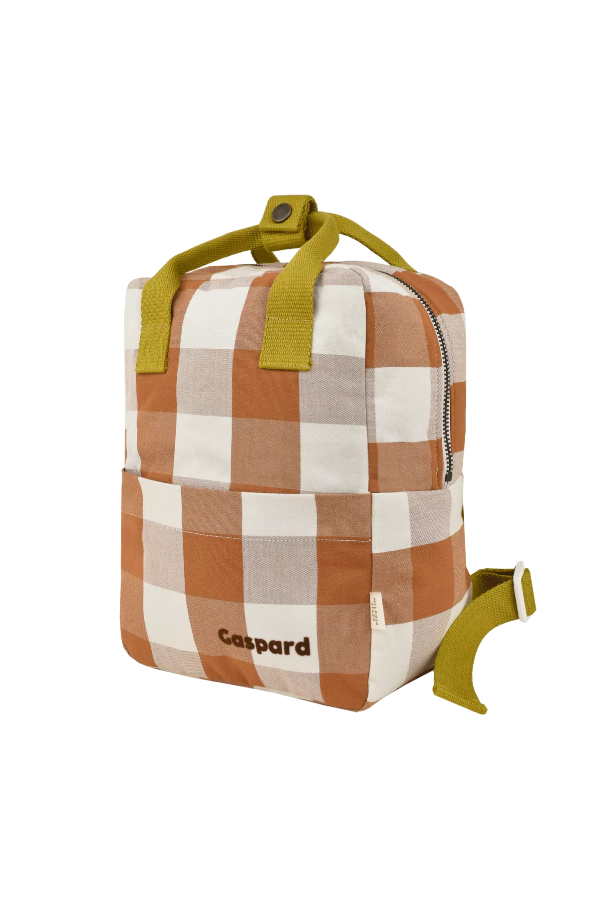 sac à dos enfant à carreaux en coton et personnalisable