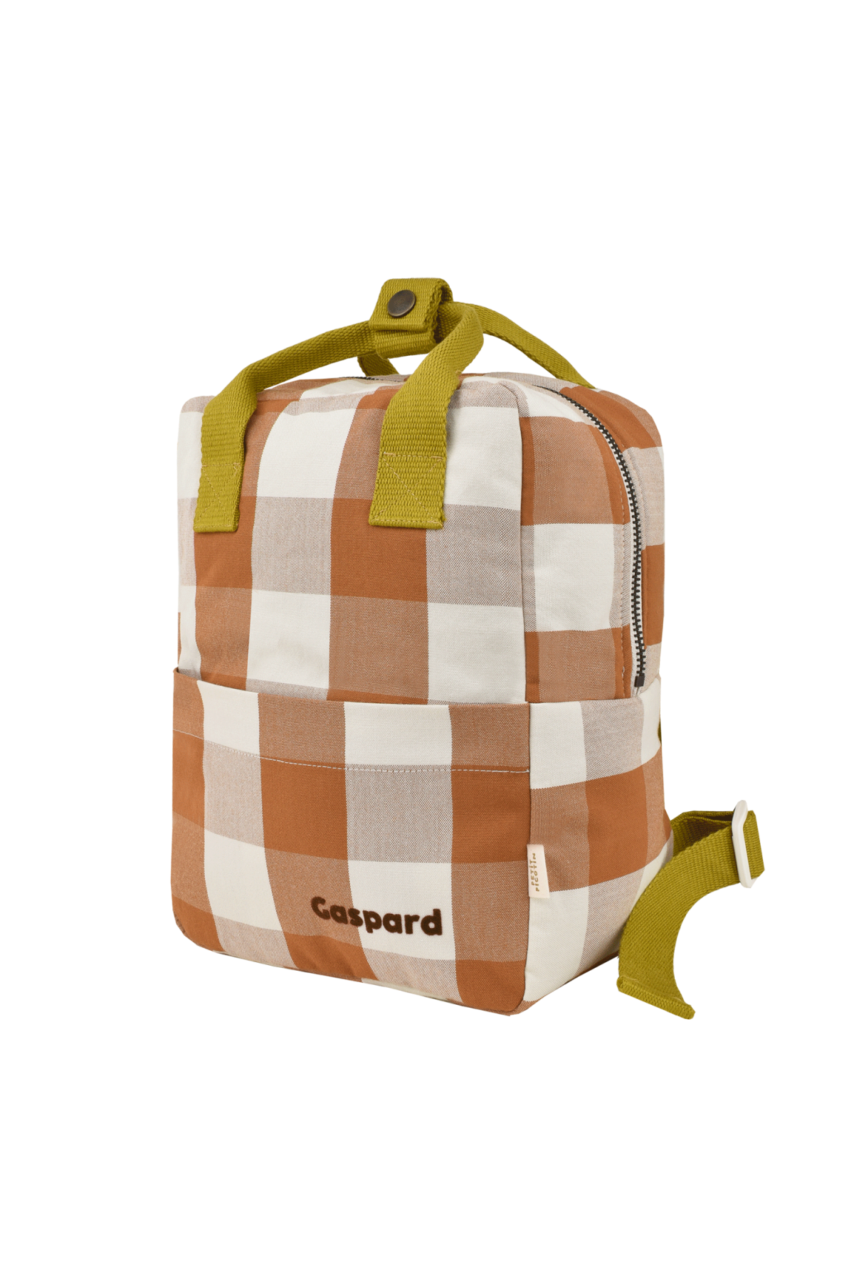 customizable checkered cotton backpack for children