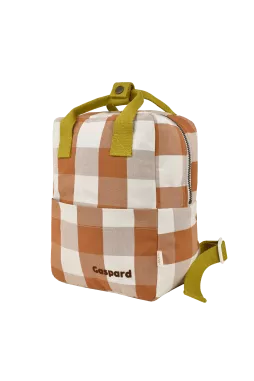 mochila infantil a cuadros de algodón personalizable