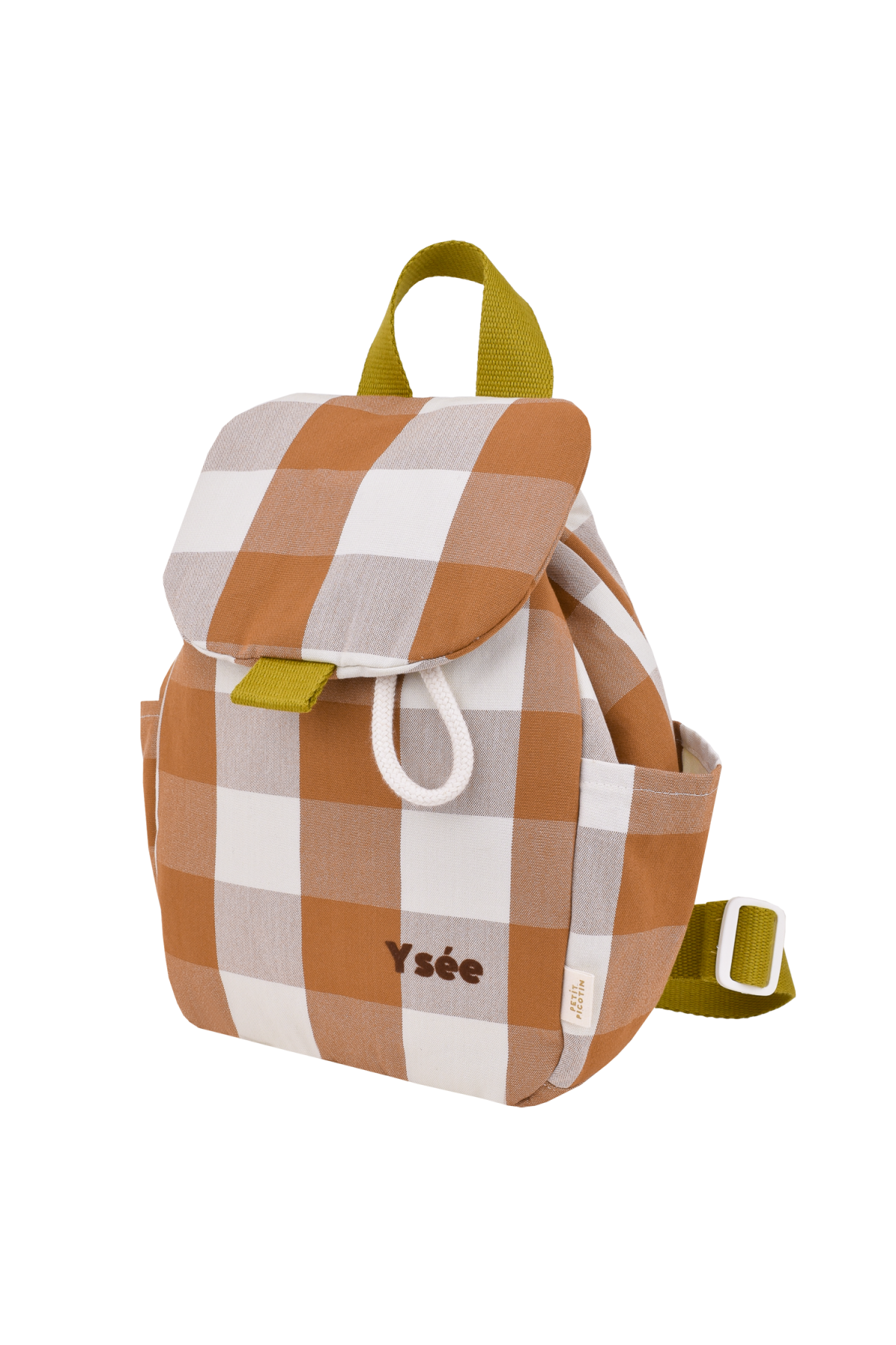 mochila infantil a cuadros de algodón personalizable