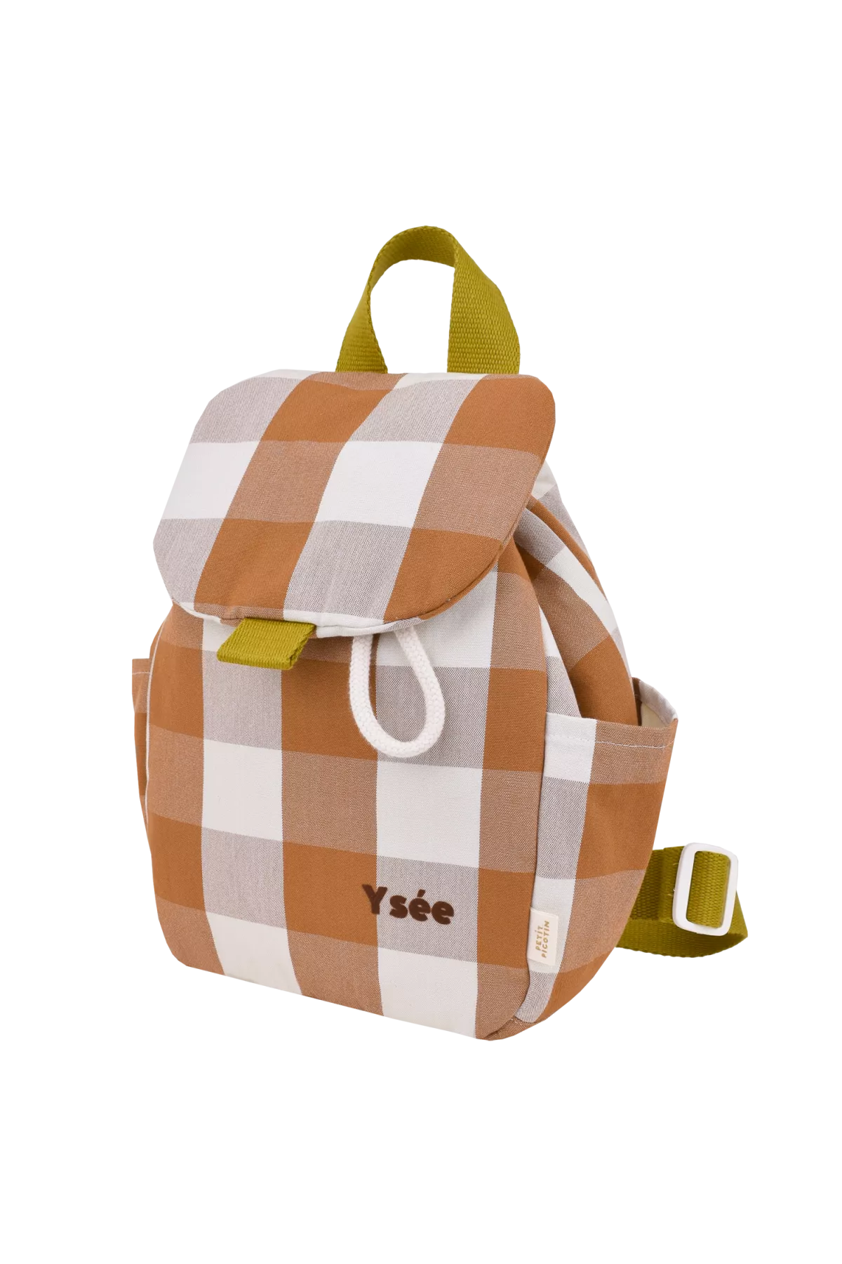 sac à dos enfant à carreaux en coton et personnalisable