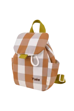 sac à dos enfant à carreaux en coton et personnalisable