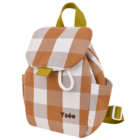 mochila infantil a cuadros de algodón personalizable