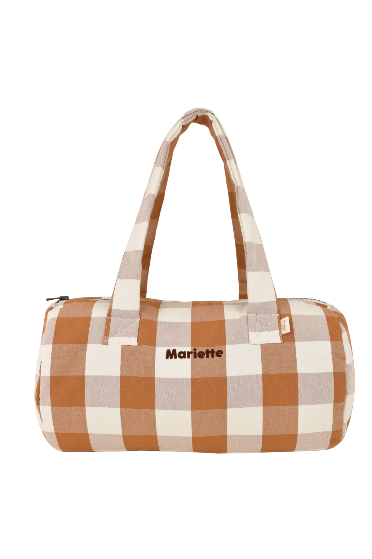 personalized checkered cotton bowling bag for children