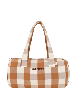 sac bowling enfant en coton à carreaux personnalisable