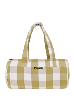 sac bowling enfant en coton à carreaux personnalisable