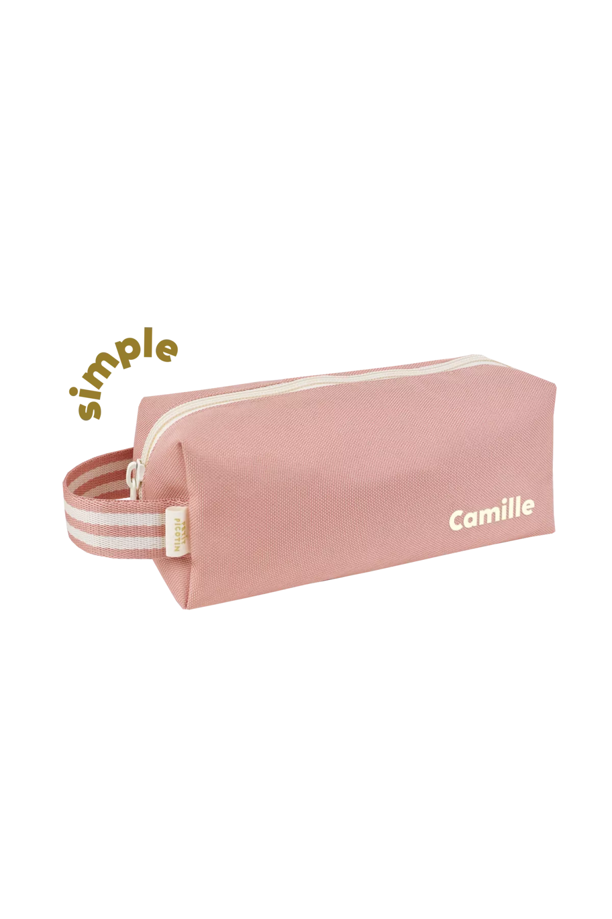 pretty plain personalized school pencil case with zip