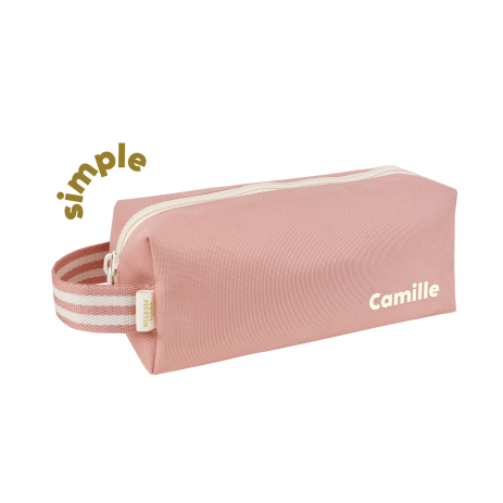 jolie trousse d'école unie et personnalisée avec zip