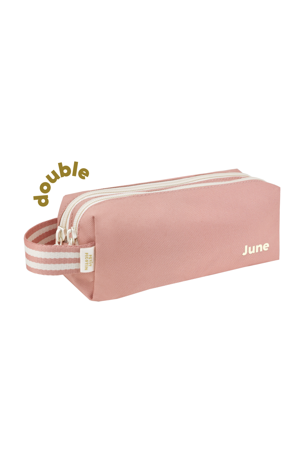 estuche de lápices para niño personalizable con doble compartimento y cremallera