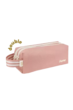 trousse à crayons enfant personnalisable avec double compartiments avec zip