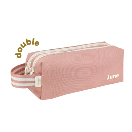 estuche de lápices para niño personalizable con doble compartimento y cremallera