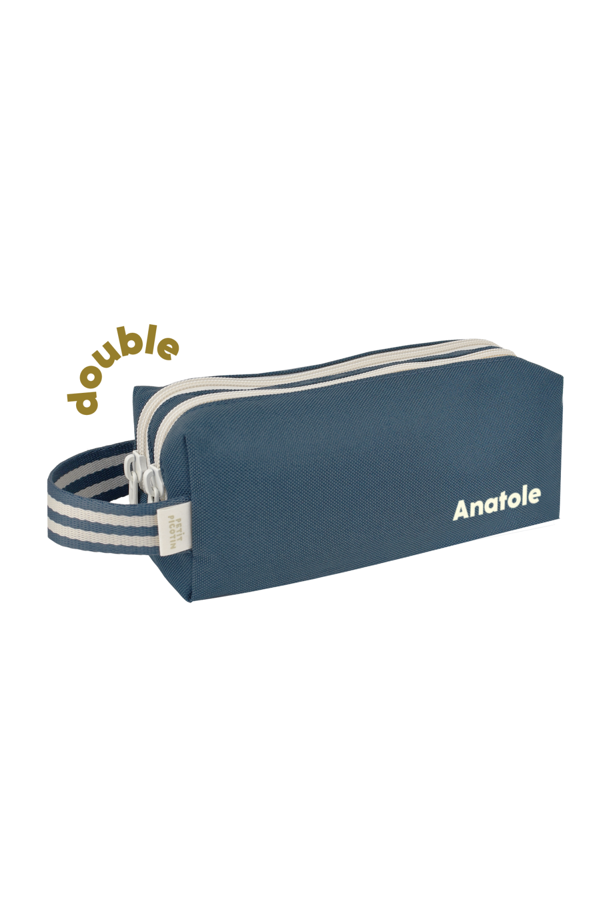 estuche de lápices para niño personalizable con doble compartimento y cremallera