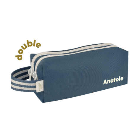 estuche de lápices para niño personalizable con doble compartimento y cremallera