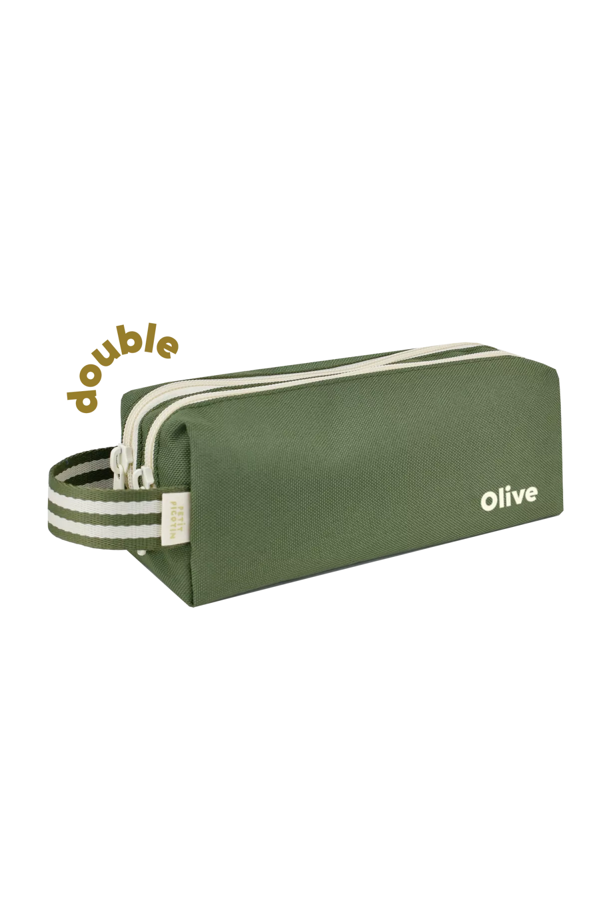 customizable children's pencil case with double compartments and zip