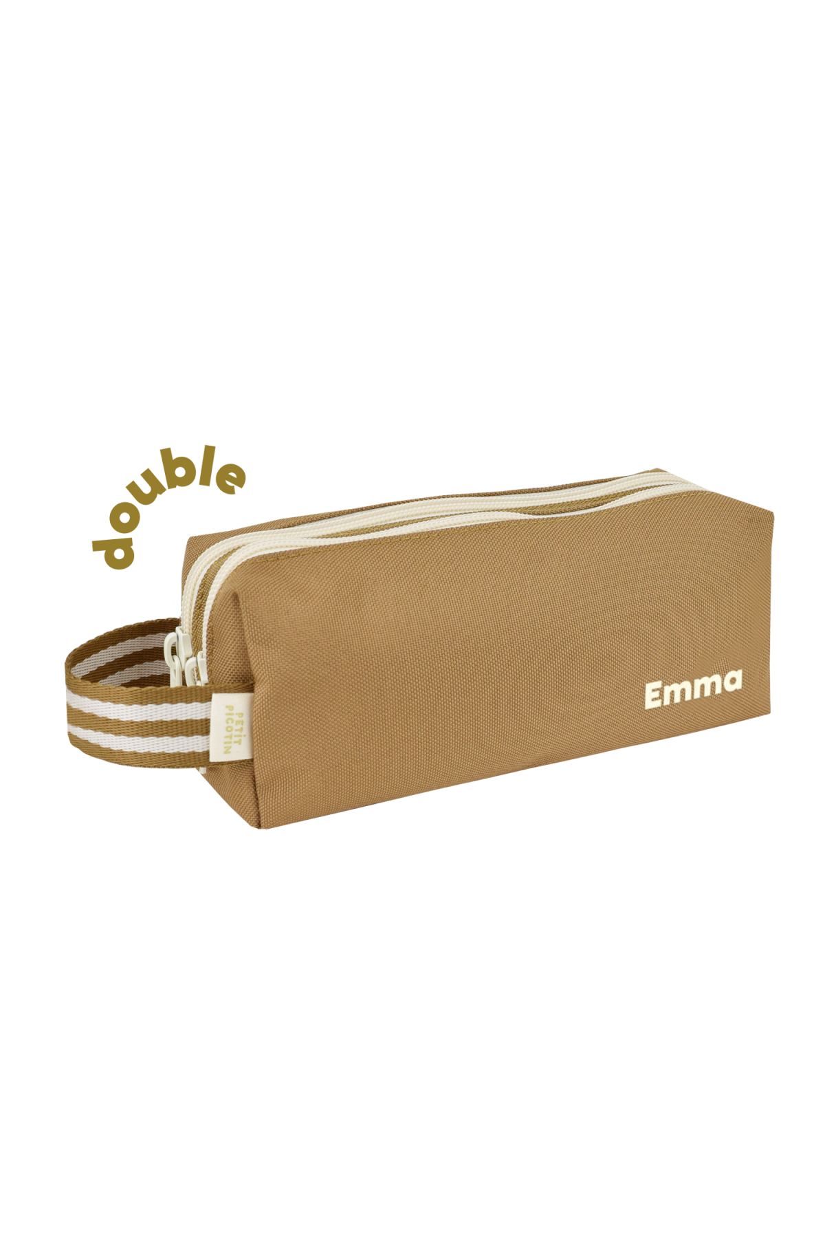 estuche de lápices para niño personalizable con doble compartimento y cremallera