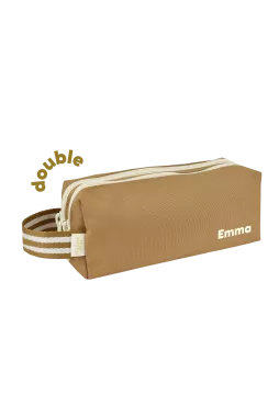 trousse à crayons enfant personnalisable avec double compartiments avec zip