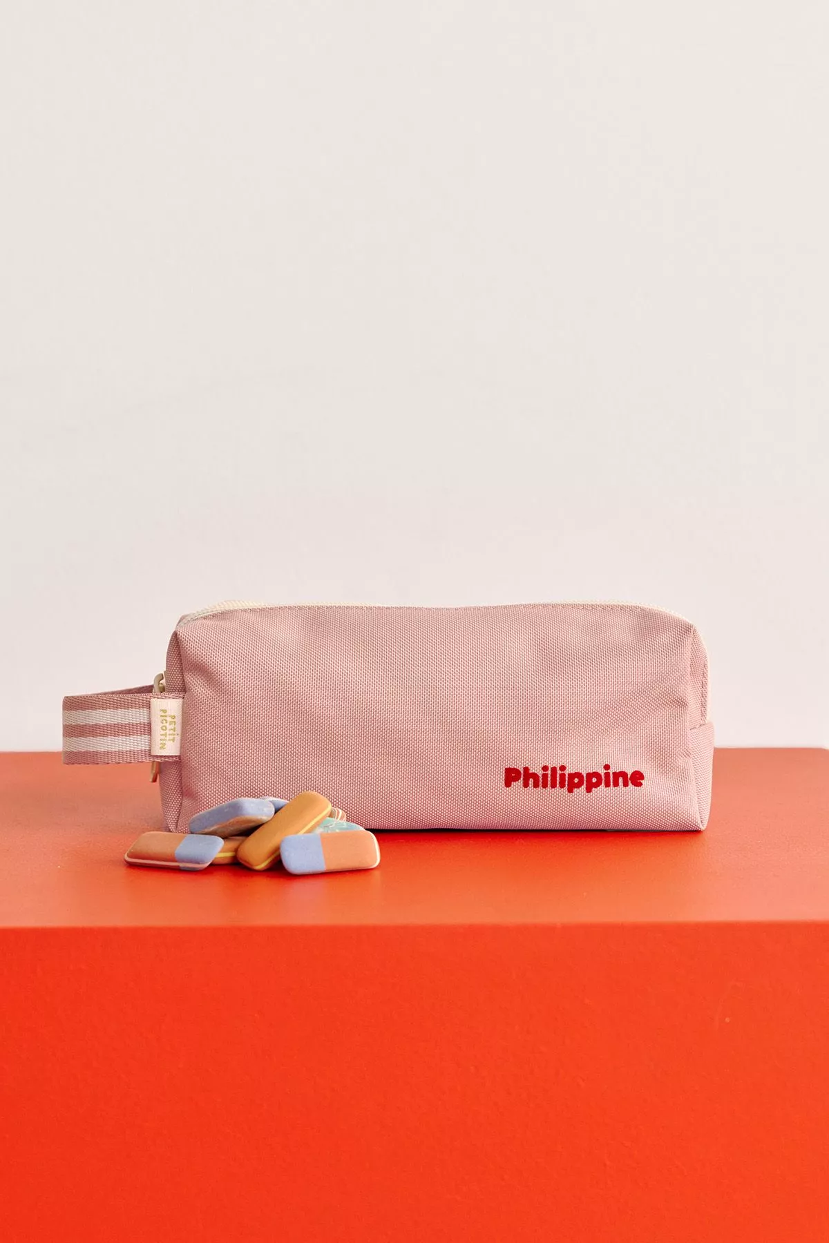 pretty plain personalized school pencil case with zip