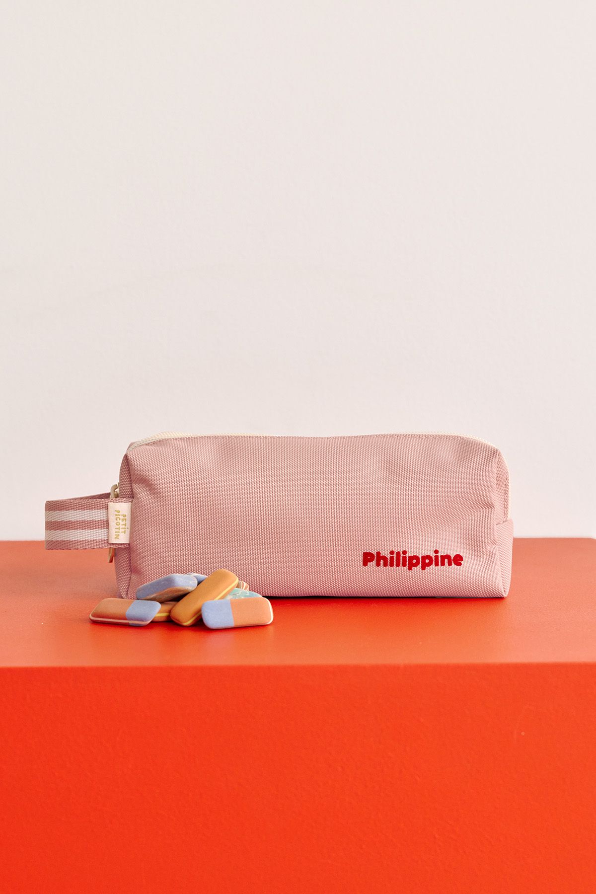 trousse à crayons enfant personnalisable avec double compartiments avec zip